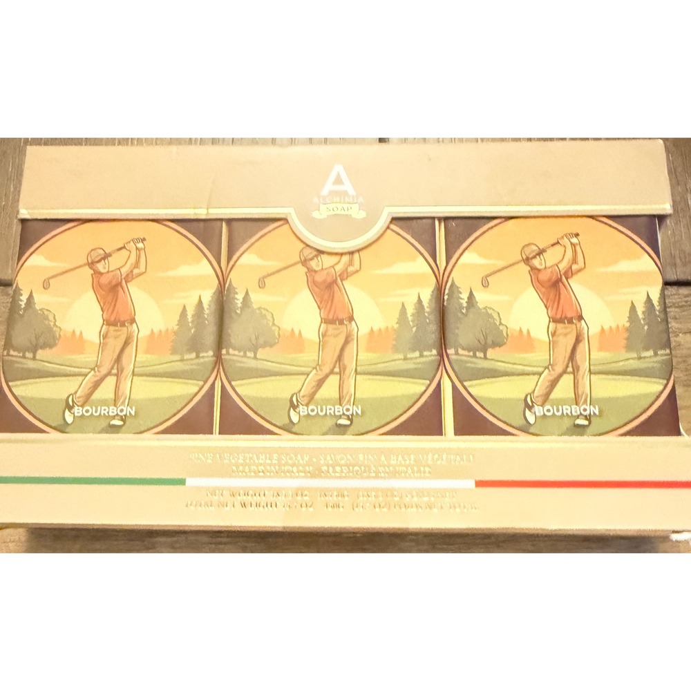 Alchimia Soap Bourbon Vegetable Soap Made in Italy Men's Bar Soap New